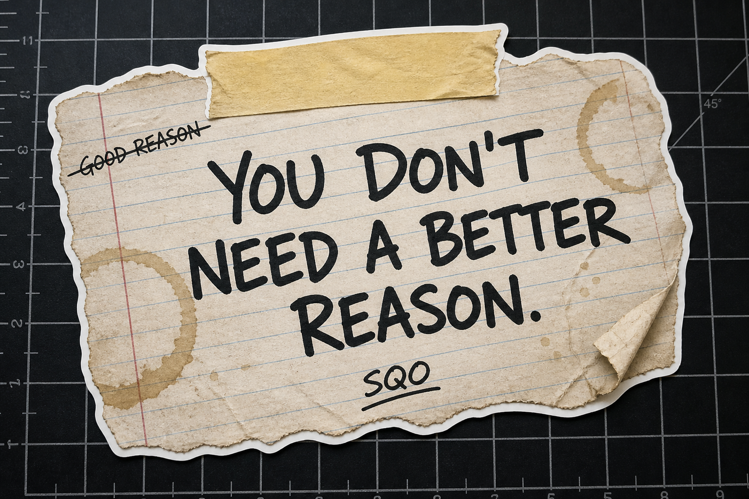 You Don't Need A Better Reason sticker design